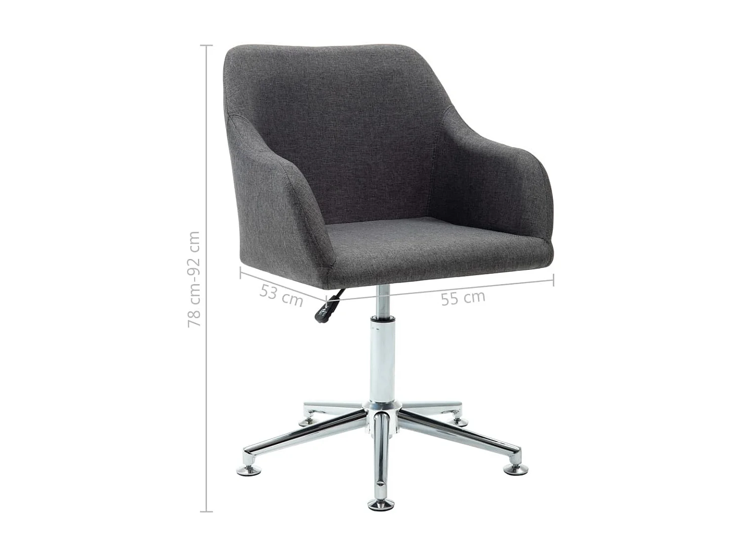 Silla de comedor giratoria tela gris oscuro