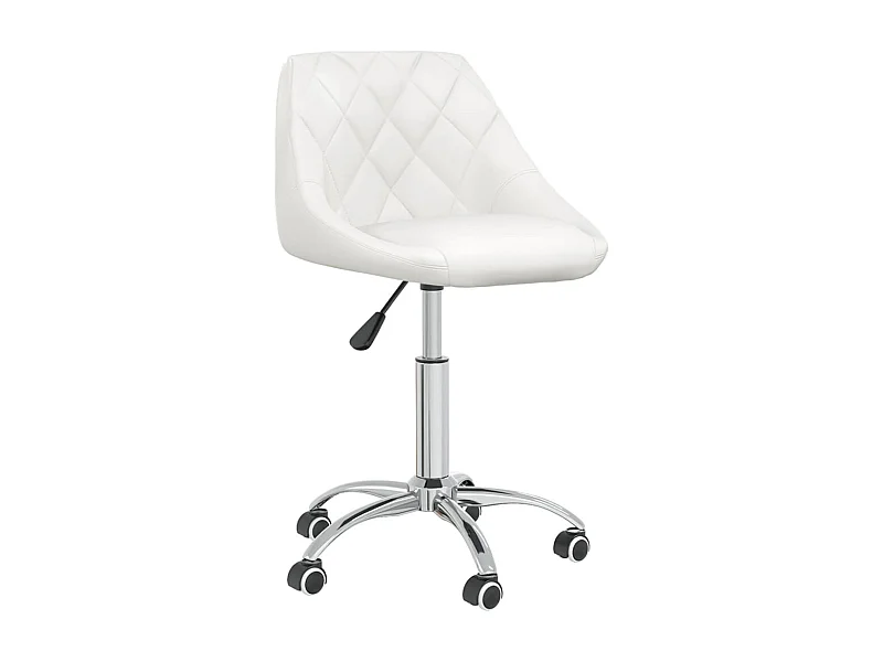 Chaise pivotante de salle à manger Blanc Similicuir