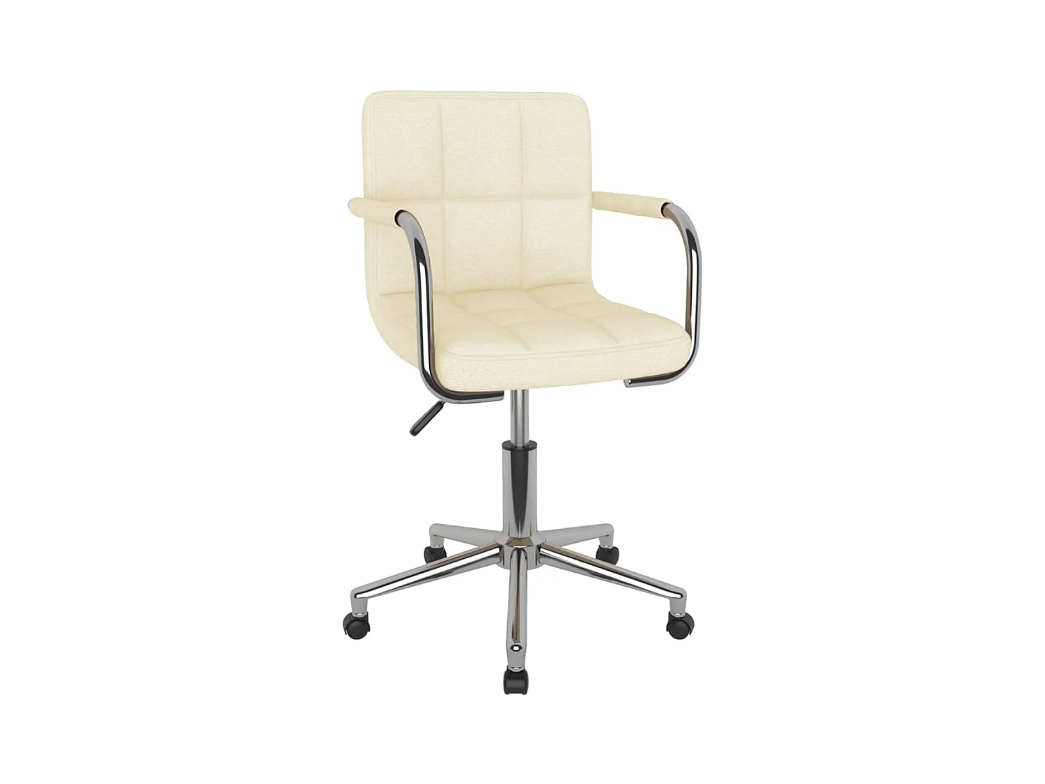 Chaise pivotante de salle à manger Crème Tissu
