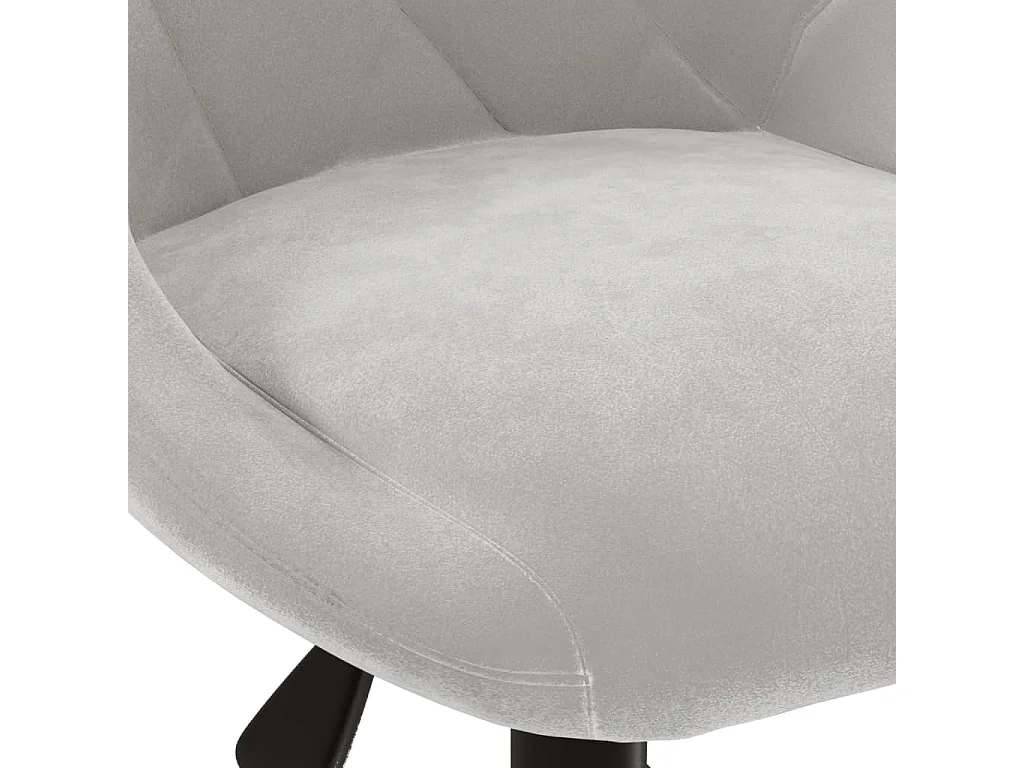 Chaise pivotante de salle à manger Gris clair Velours
