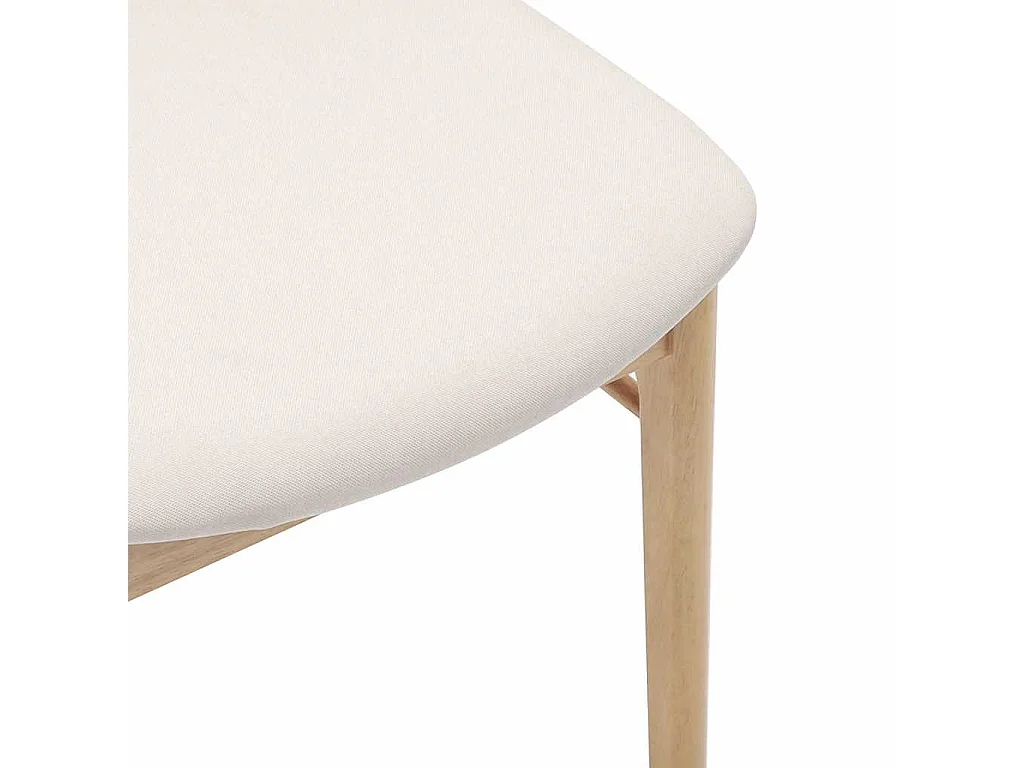 Chaises à manger coussins 2 pièces naturel bois massif caoutchouc