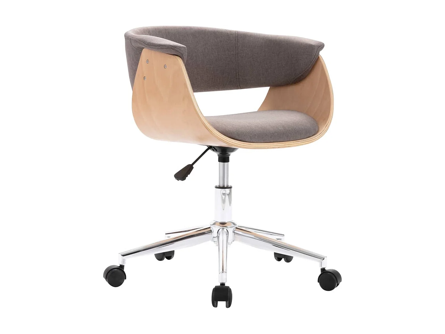 Chaise pivotante de salle à manger Taupe Bois courbé et tissu