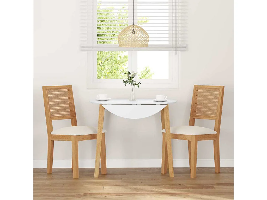 Chaises à manger coussins 2 pièces bois massif caoutchouc