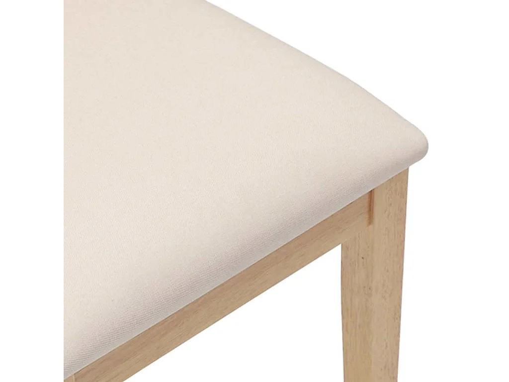 Chaises à manger coussins 2 pièces bois massif caoutchouc