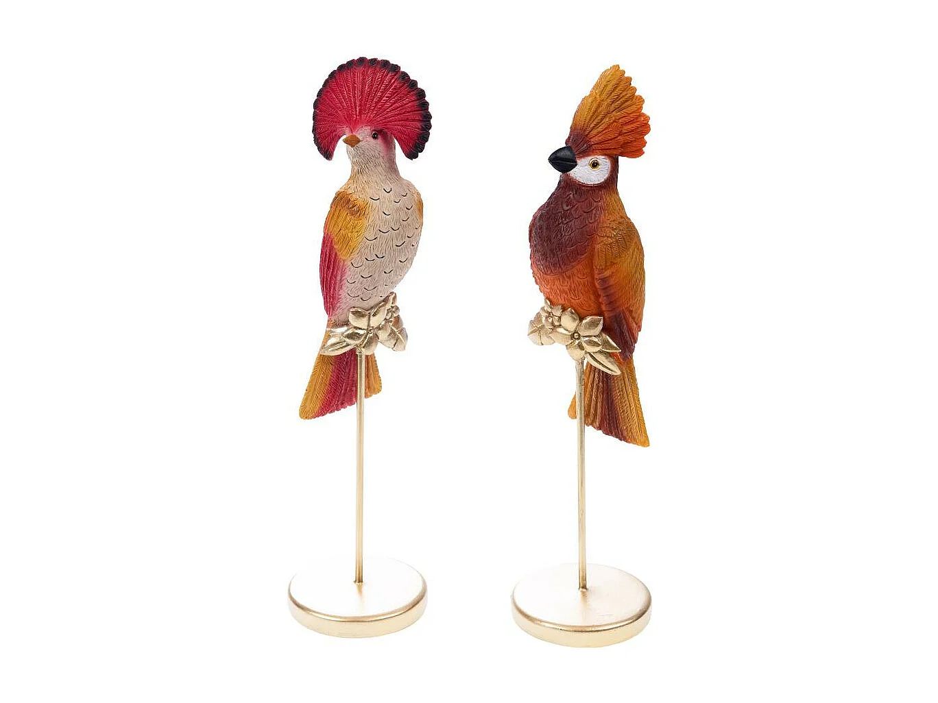 Statue Oiseau Huppe Orange en Résine Multicolore 32 cm