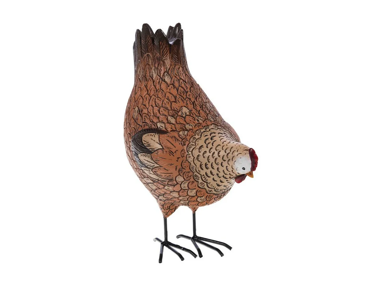 Poule Bernadette en Résine Multicolore 22 cm
