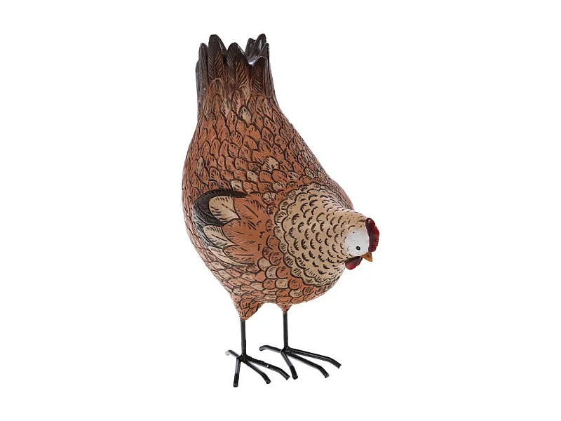 Poule Bernadette en Résine Multicolore 22 cm
