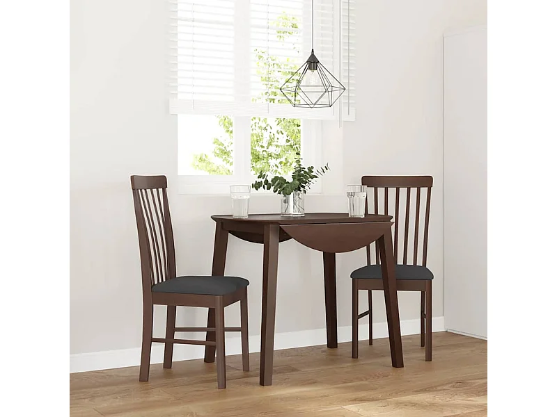 Sillas de comedor con cojines 2 unidades madera maciza marrón caucho