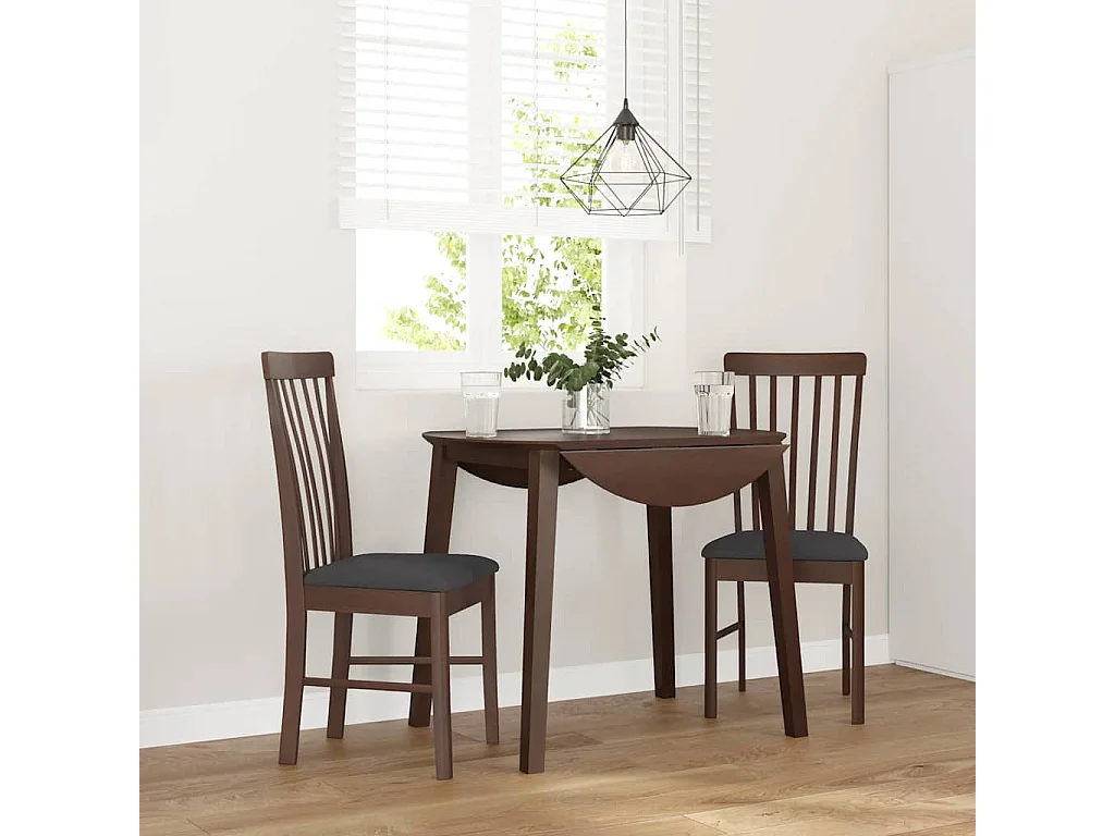 Chaises à manger coussins 2 pièces marron bois massif caoutchouc