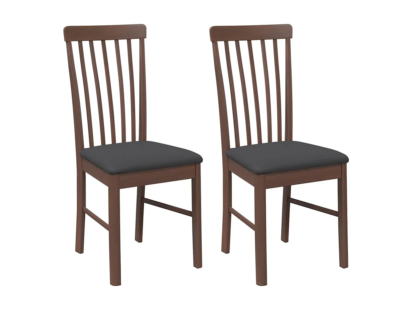 Sillas de comedor con cojines 2 unidades madera maciza marrón caucho