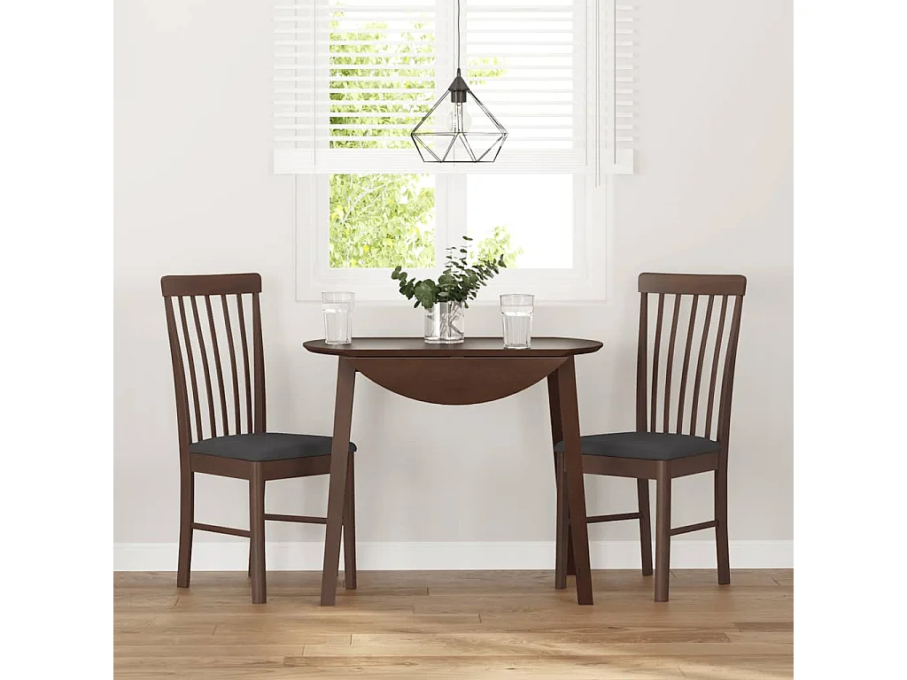 Sillas de comedor con cojines 2 unidades madera maciza marrón caucho