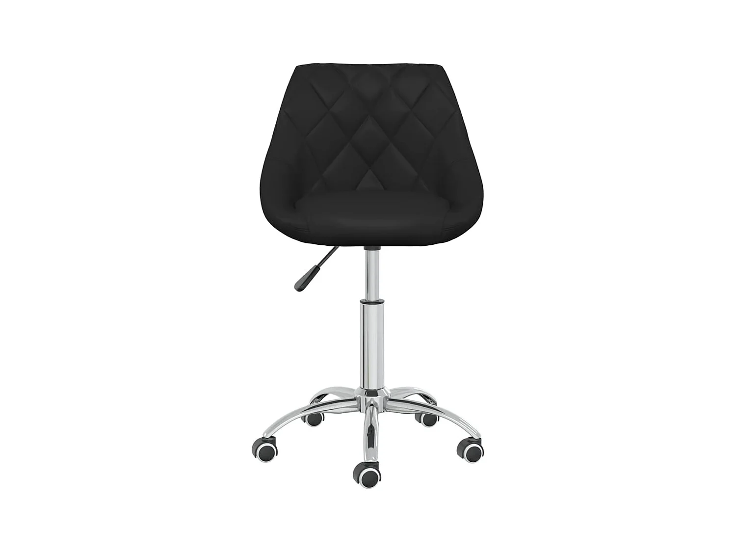 Chaise pivotante de salle à manger Noir Similicuir