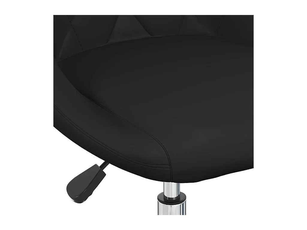 Chaise pivotante de salle à manger Noir Similicuir