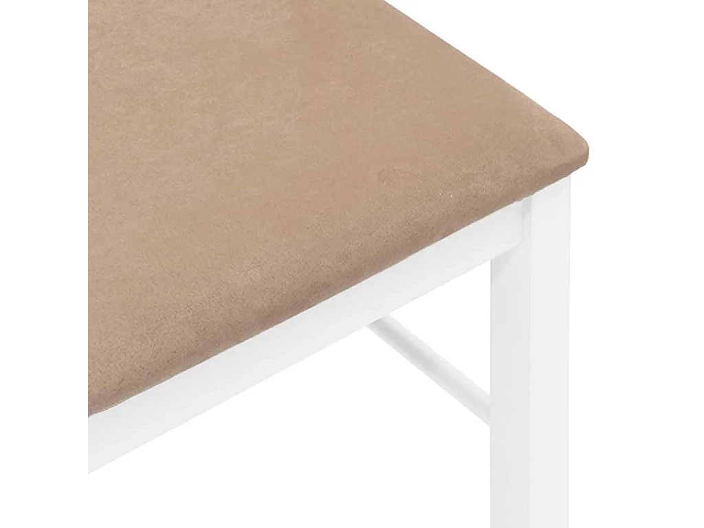 Chaises à manger coussins 2 pièces blanc bois massif caoutchouc