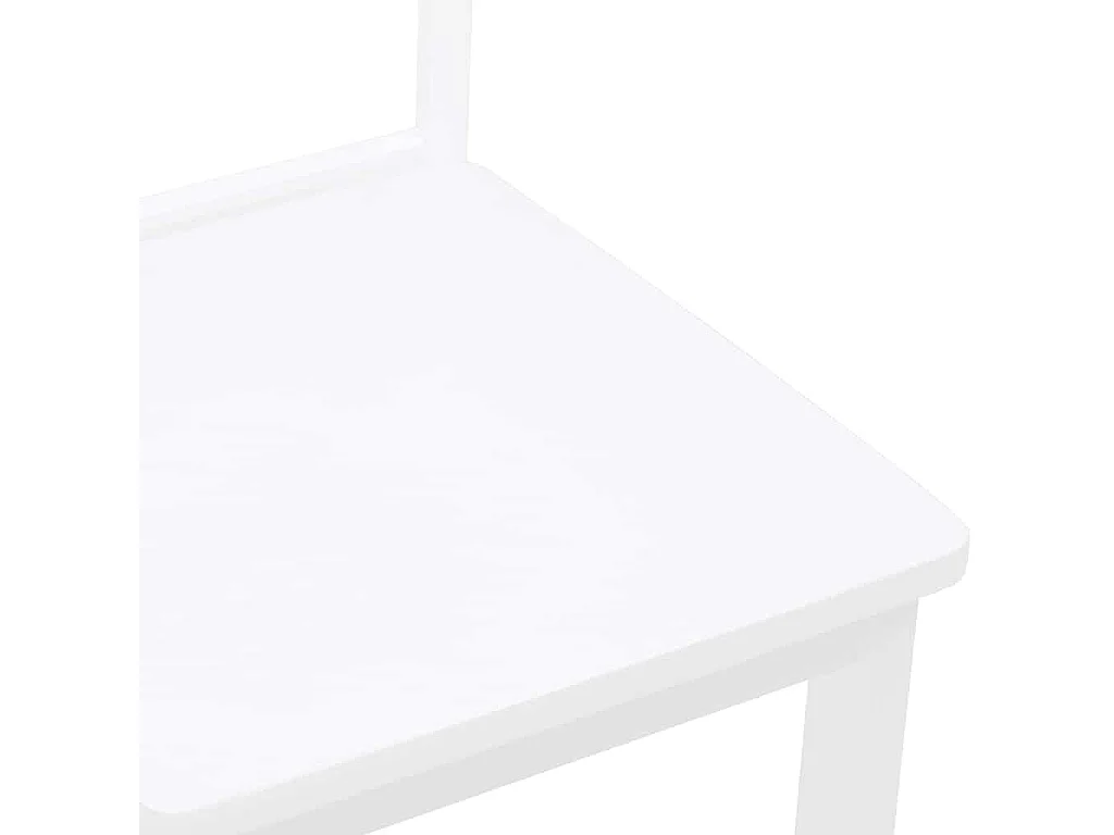 Eetkamerstoelen 2 st massief hout rubber wit