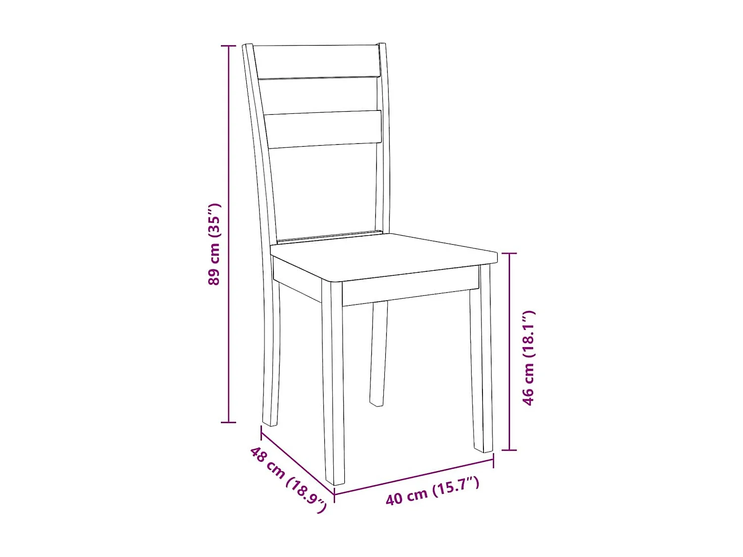 Eetkamerstoelen 2 st massief hout rubber wit