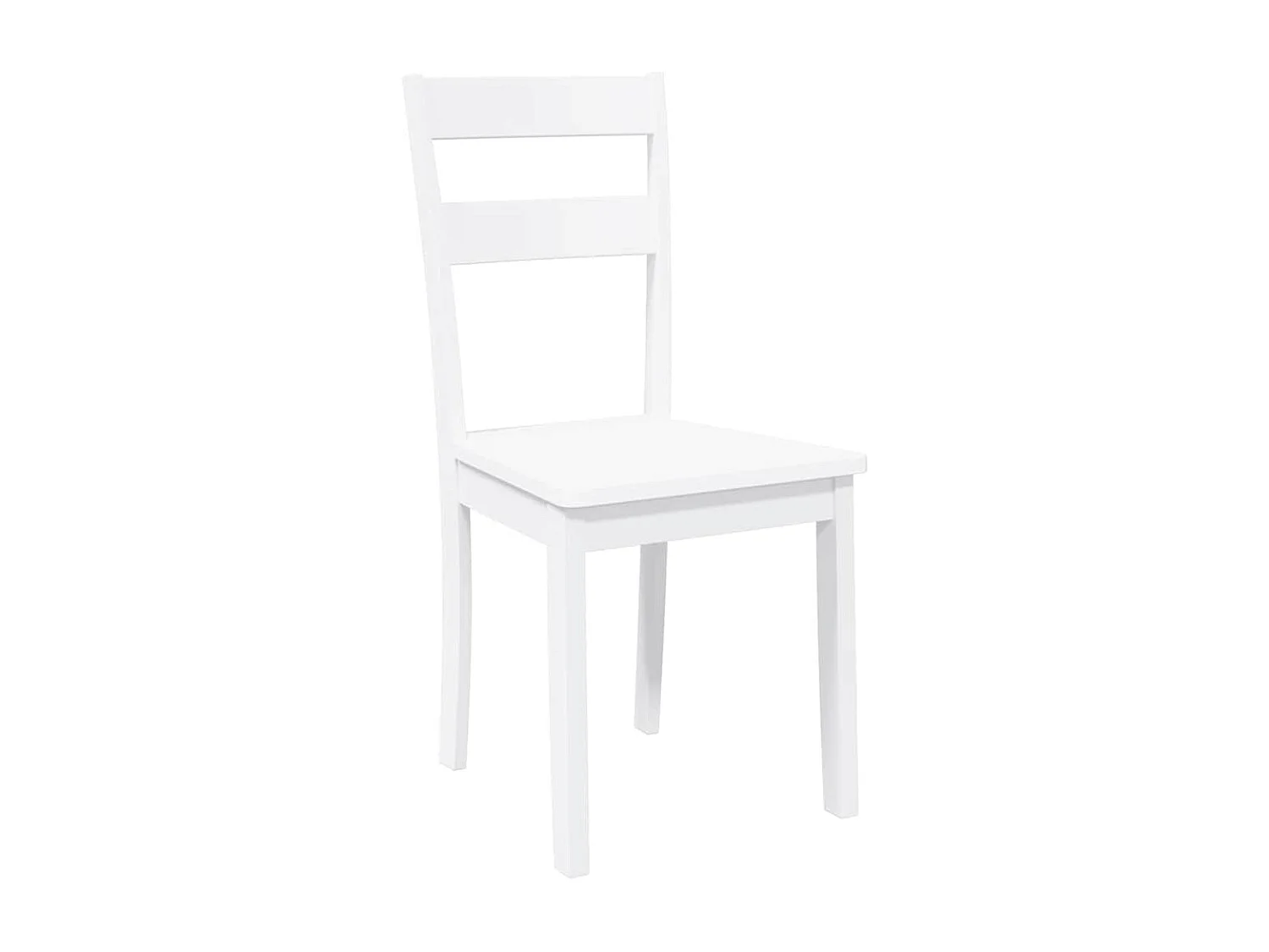 Chaises à manger 2 pièces blanc bois massif caoutchouc