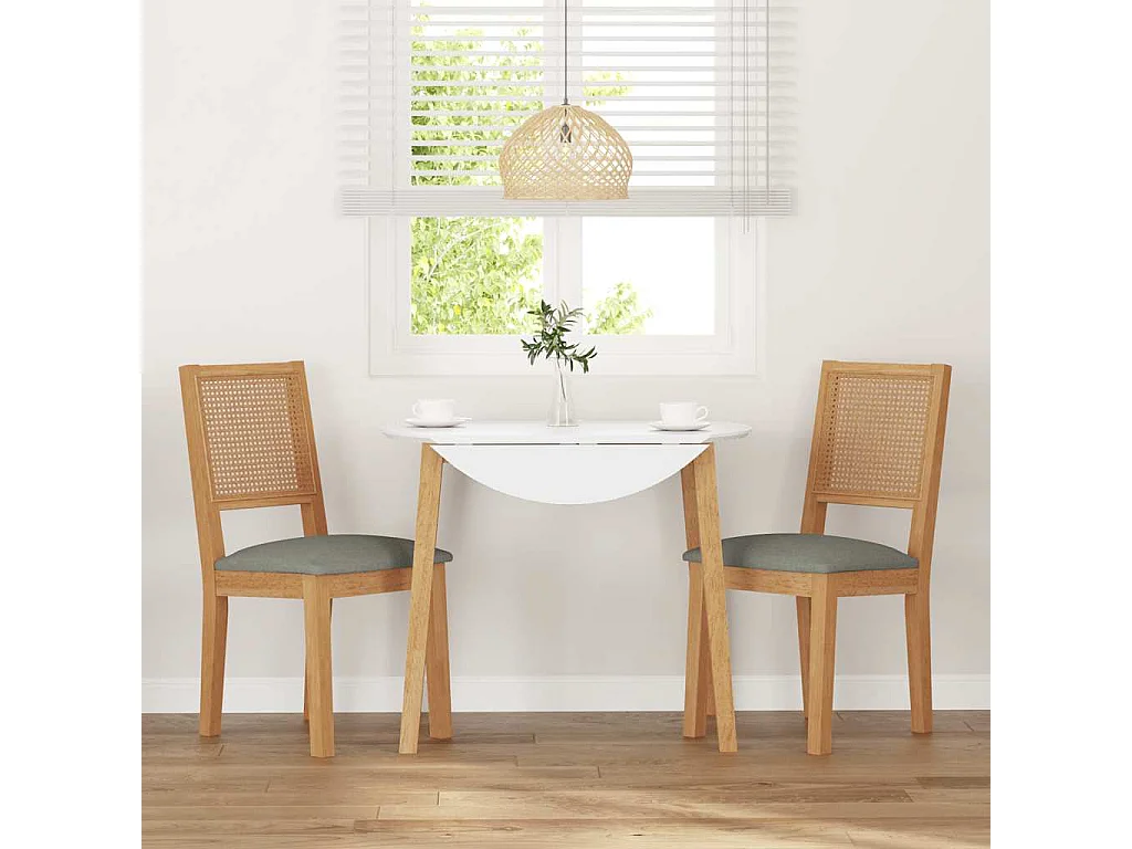 Chaises à manger coussins 2 pièces bois massif caoutchouc