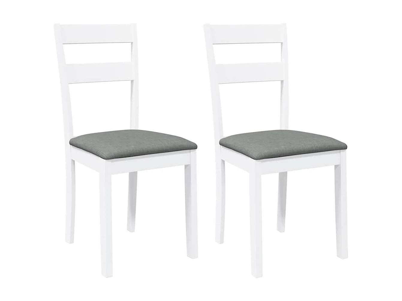 Eetkamerstoelen met kussens 2 st massief hout rubber wit