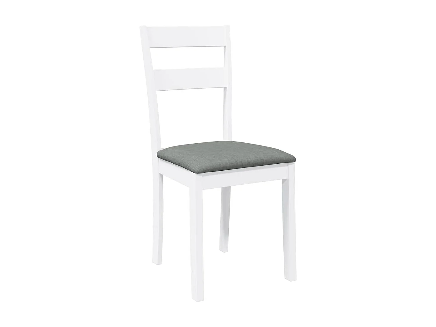 Chaises à manger coussins 2 pièces blanc bois massif caoutchouc