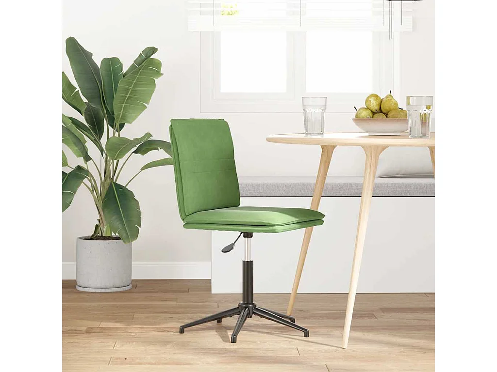 Chaise de salle à manger Vert clair Velours