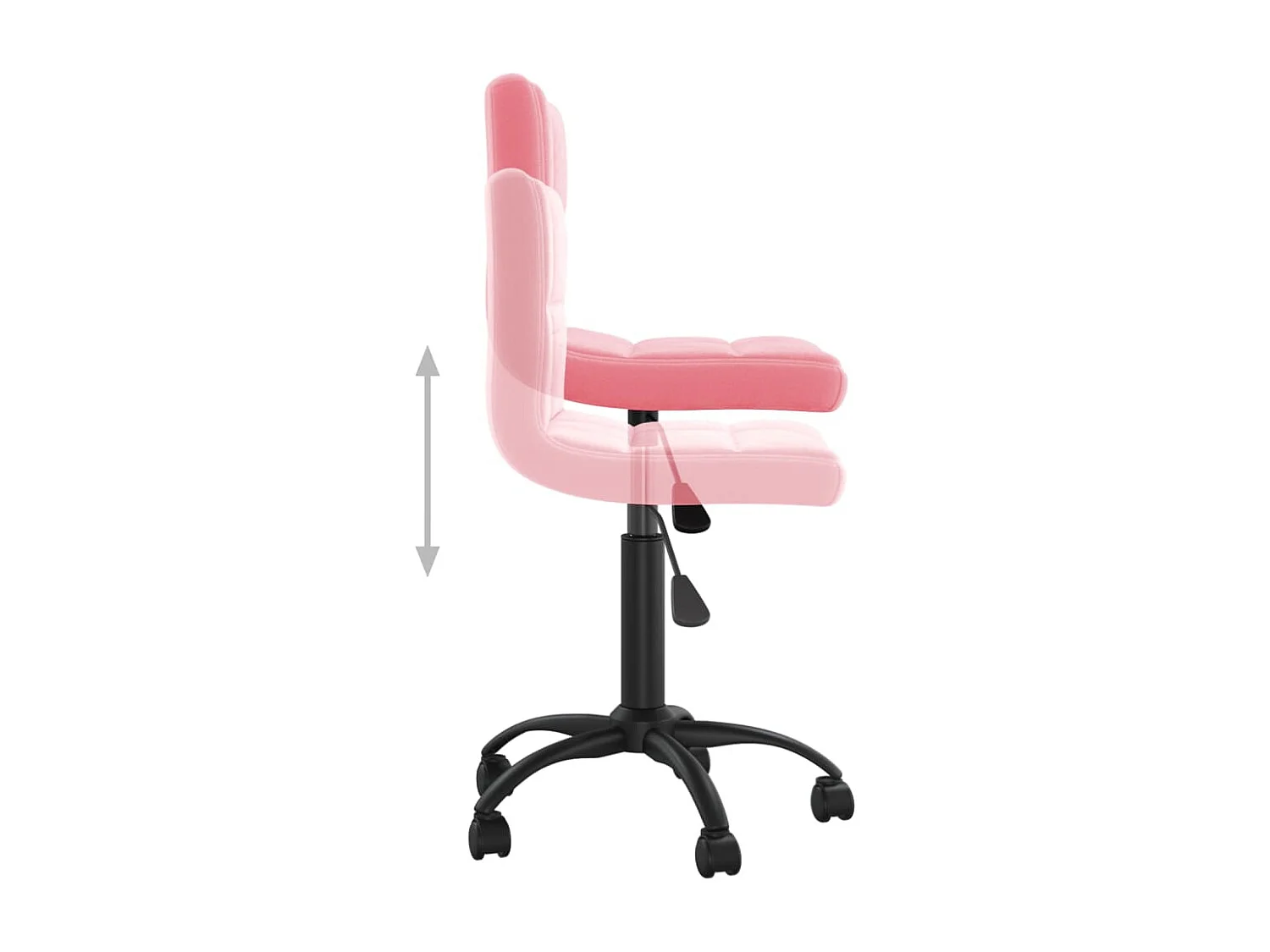 Silla de comedor giratoria de terciopelo rosa