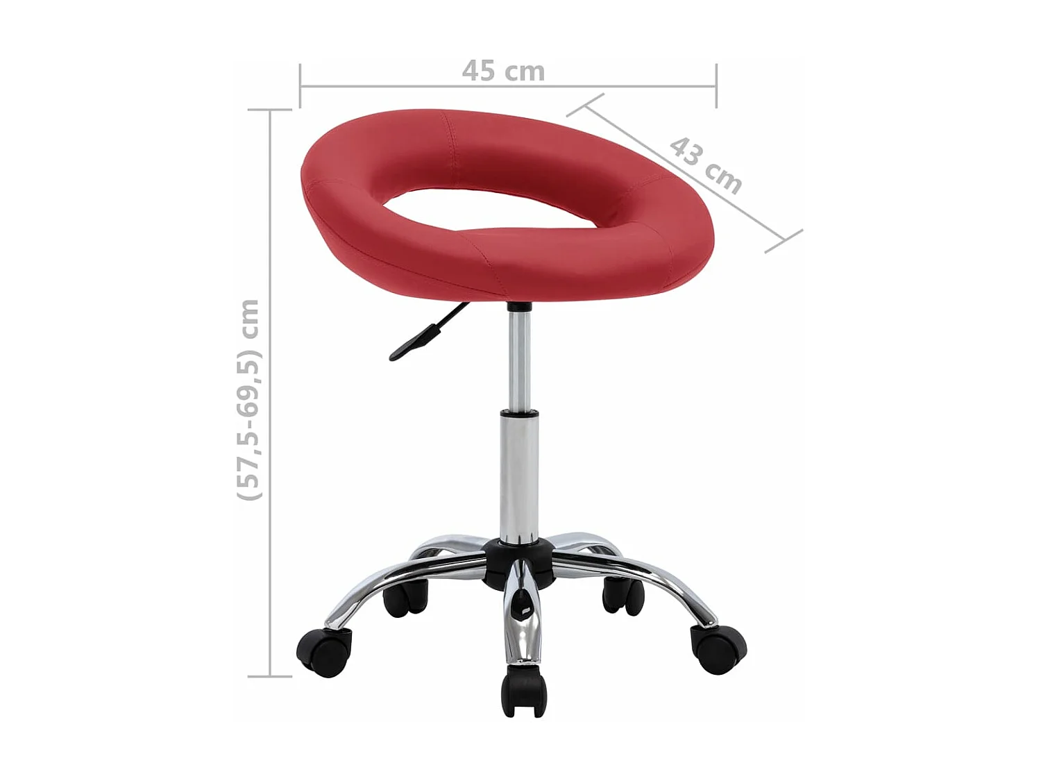 Chaise pivotante à dîner Rouge bordeaux Similicuir