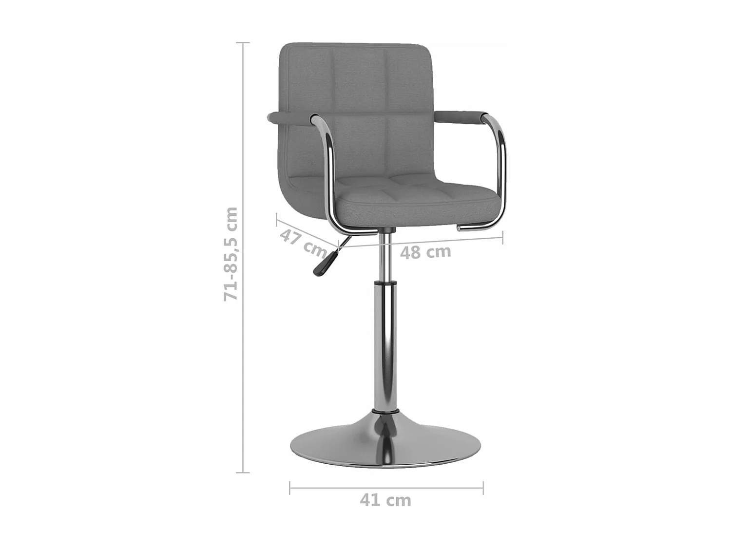 Chaise de salle à manger Gris clair Tissu