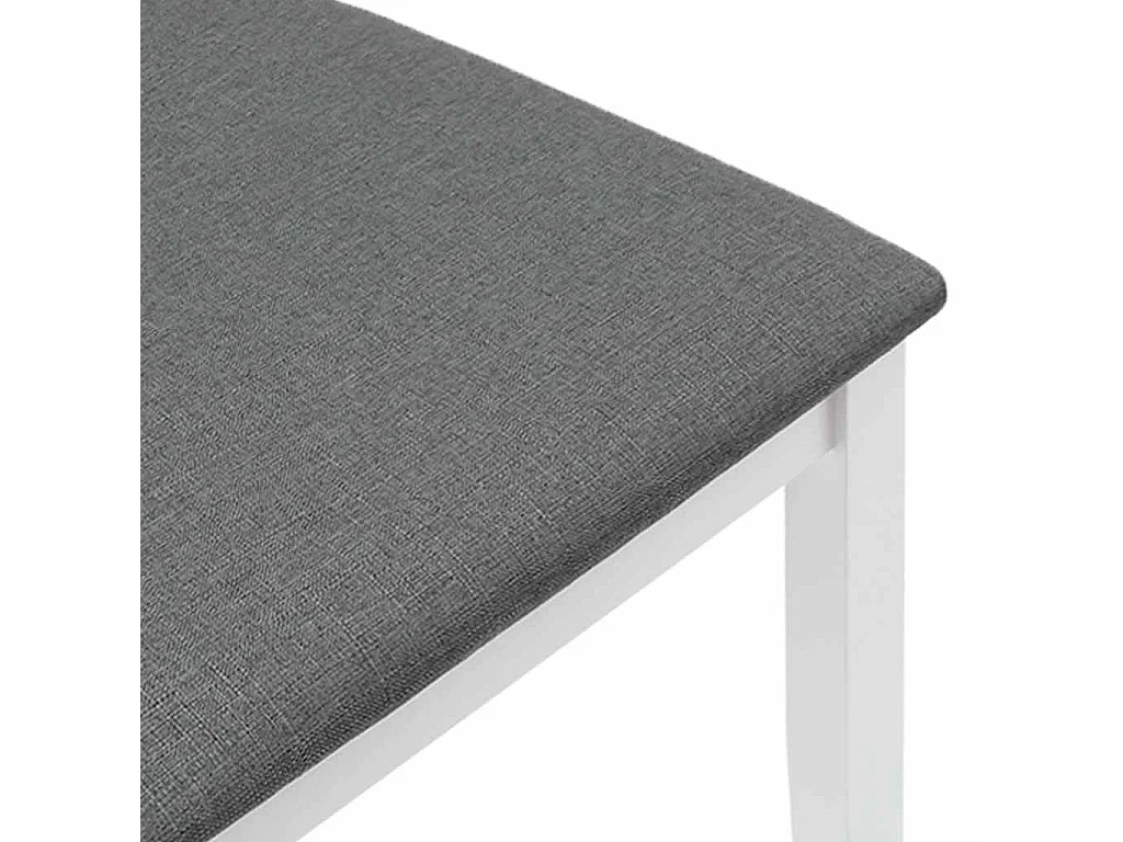 Chaises à manger coussins 2 pièces blanc bois massif caoutchouc