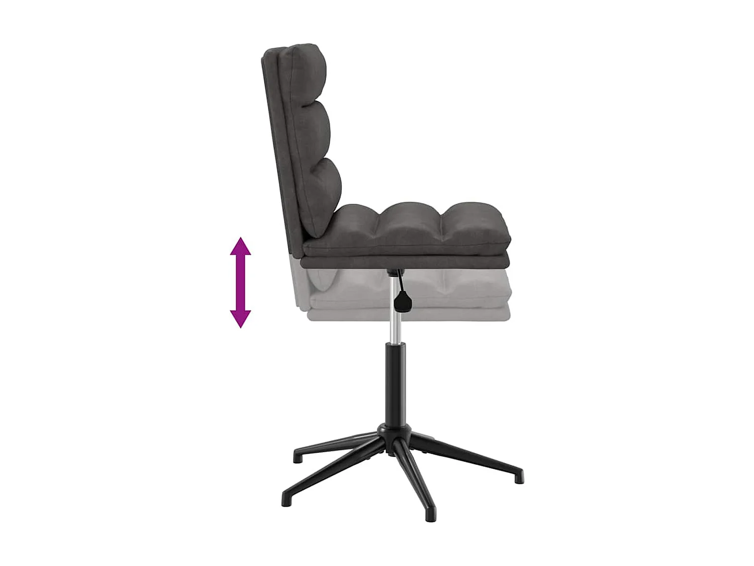 Silla de comedor de cuero sintético negra