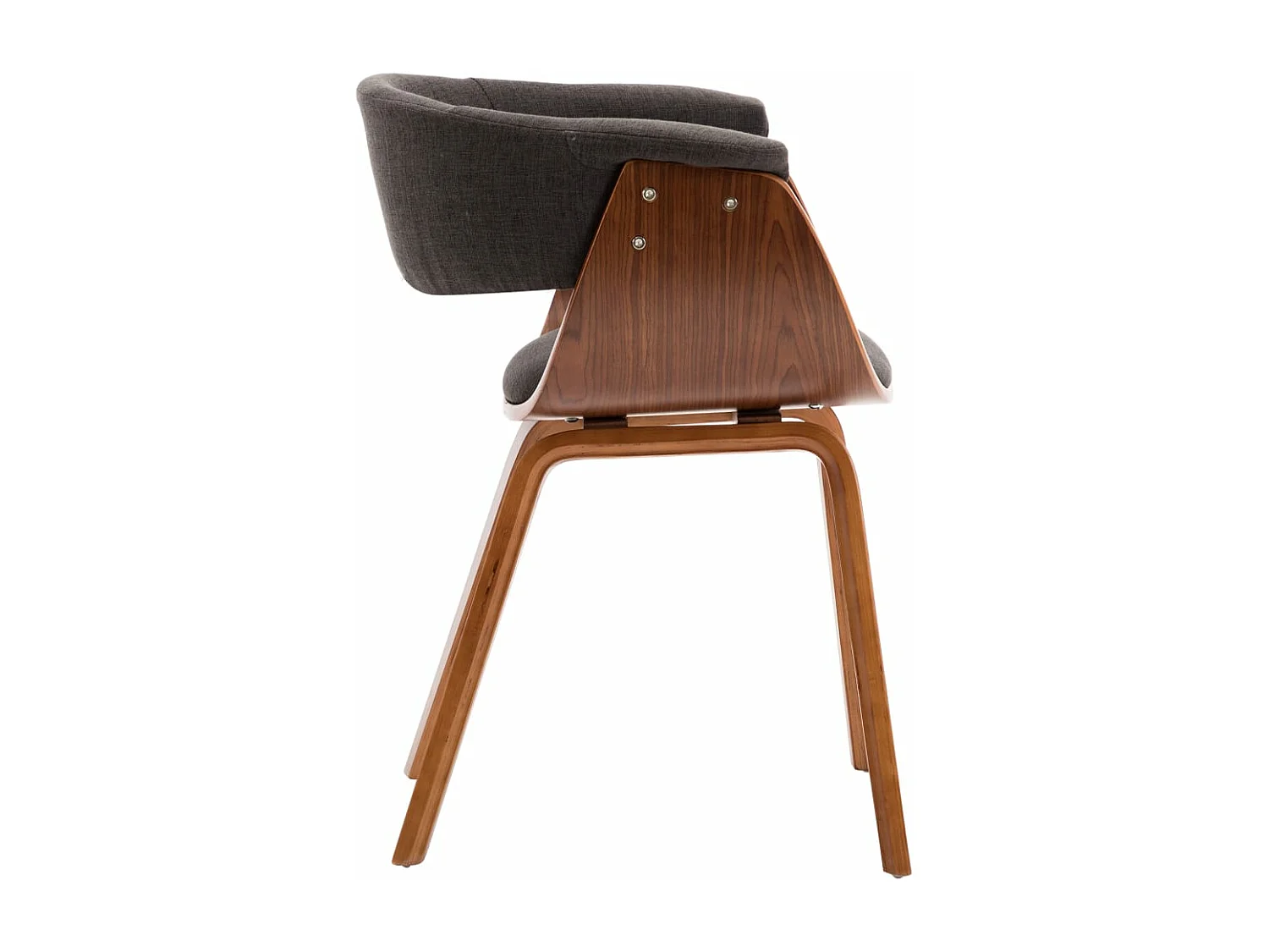 Silla de comedor madera curvada y tela gris