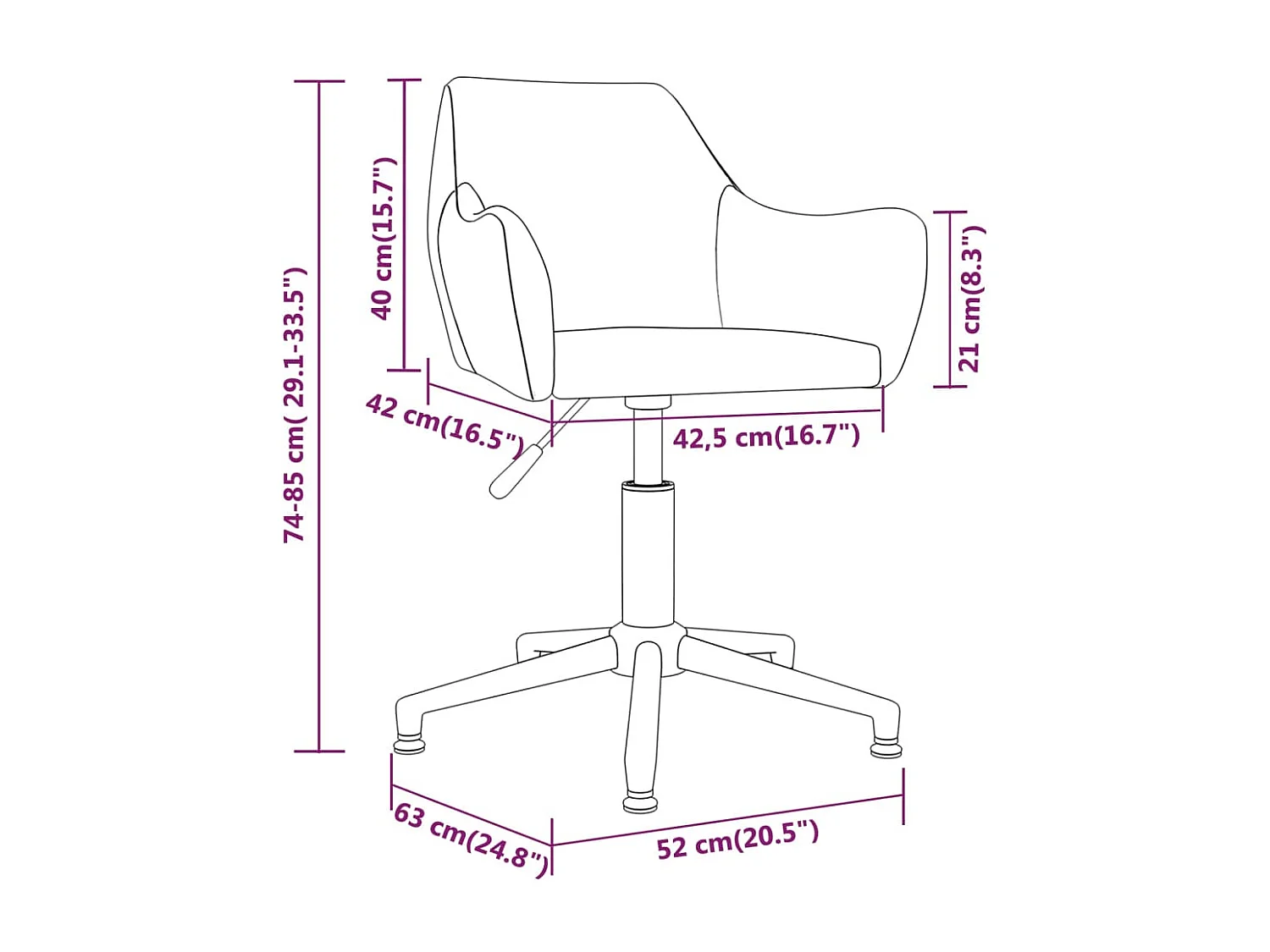 Eetkamerstoel draaibaar fluweel wijnrood