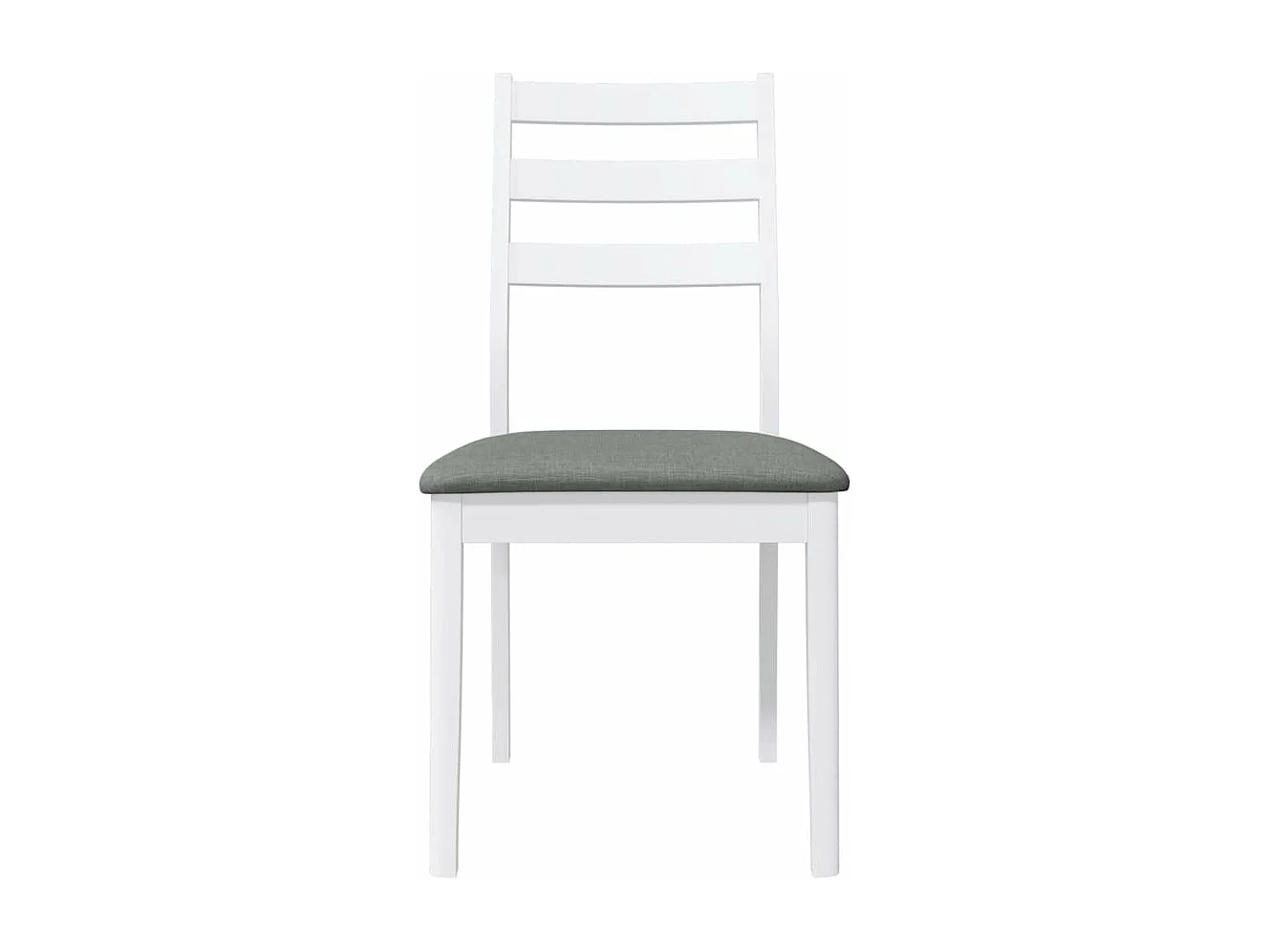 Chaises à manger coussins 2 pièces blanc bois massif caoutchouc