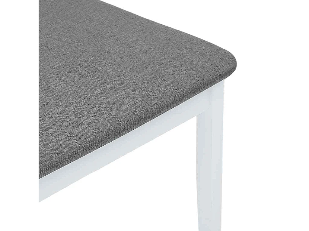 Chaises à manger coussins 2 pièces blanc bois massif caoutchouc