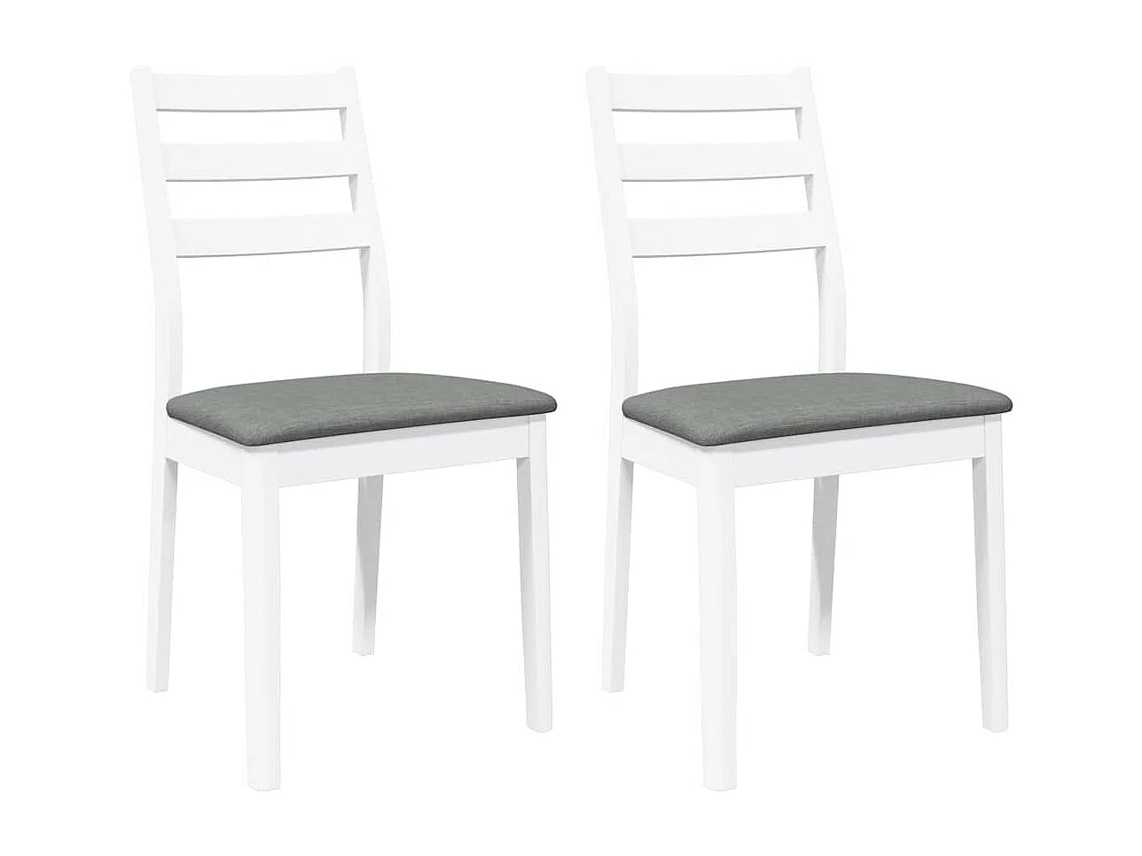 Chaises à manger coussins 2 pièces blanc bois massif caoutchouc