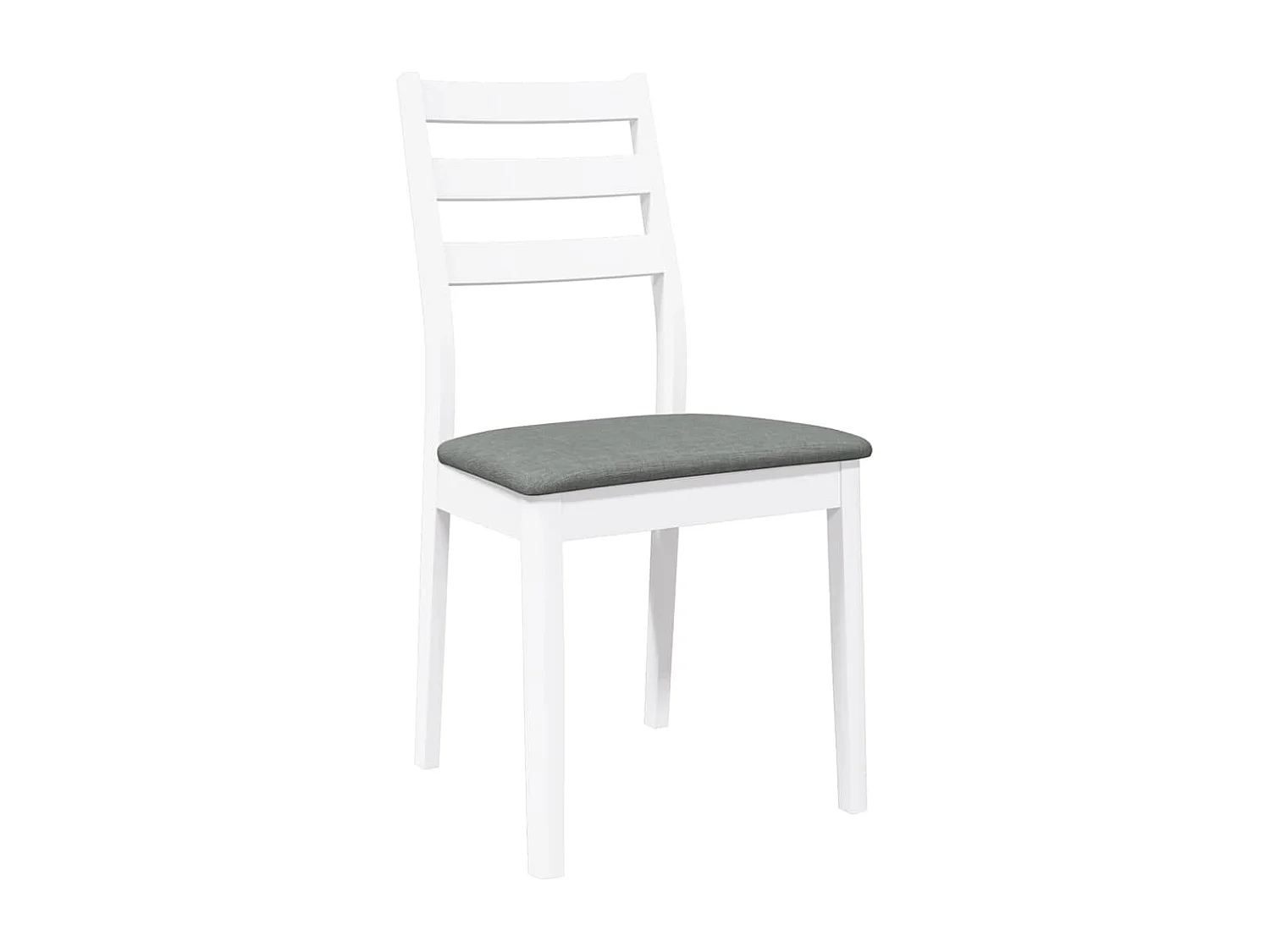 Chaises à manger coussins 2 pièces blanc bois massif caoutchouc