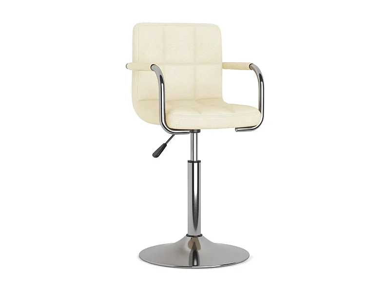 Silla de comedor de tela color crema