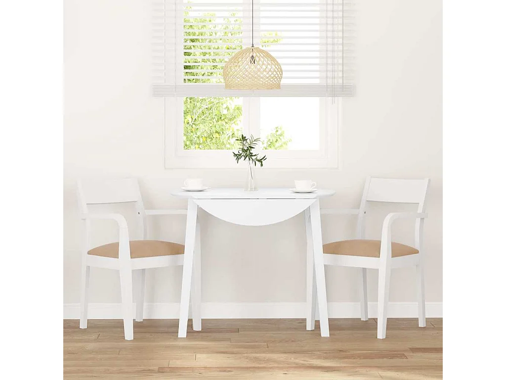 Eetkamerstoelen met kussens 2 stukkenmassief hout rubber wit