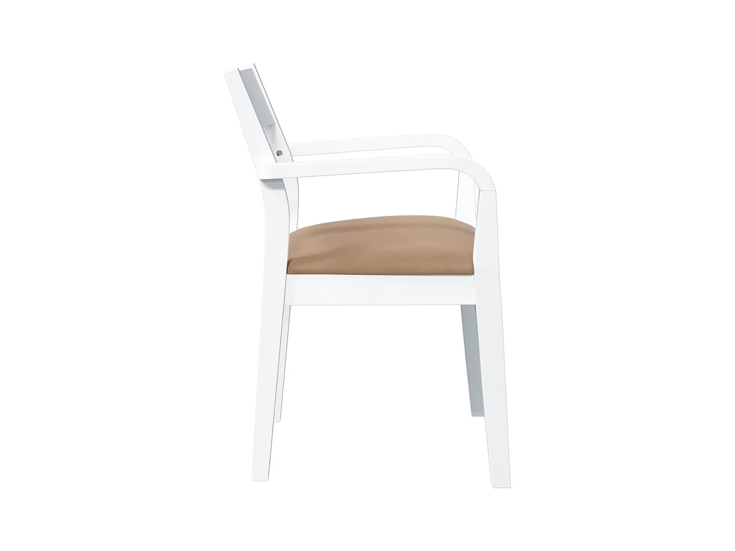 Chaises à manger coussins 2 pièces blanc bois massif caoutchouc