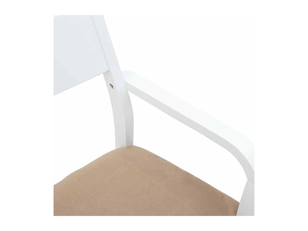 Chaises à manger coussins 2 pièces blanc bois massif caoutchouc