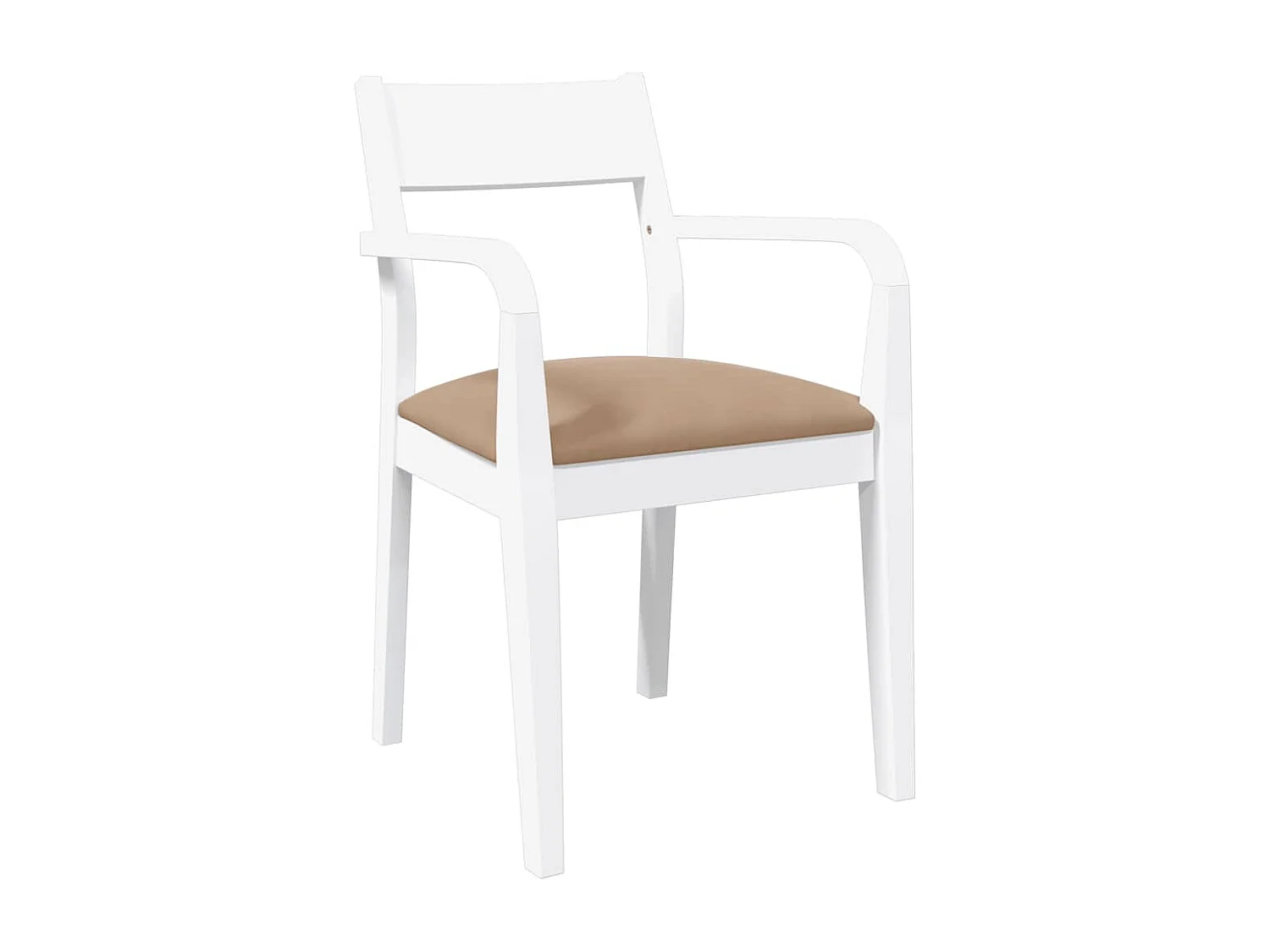 Chaises à manger coussins 2 pièces blanc bois massif caoutchouc