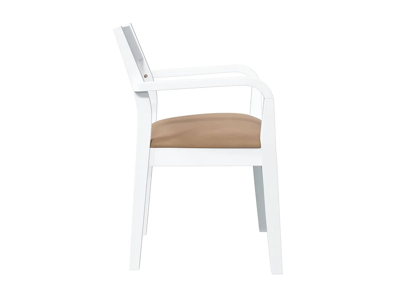 Chaises à manger coussins 2 pièces blanc bois massif caoutchouc