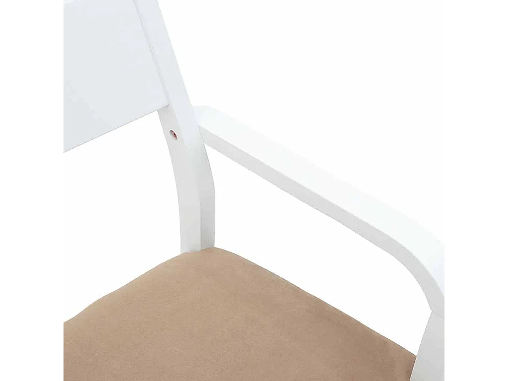 Chaises à manger coussins 2 pièces blanc bois massif caoutchouc