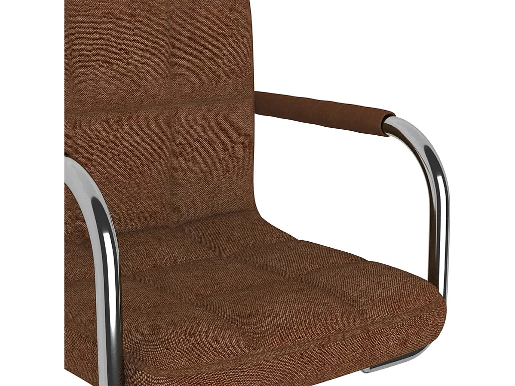 Chaise pivotante de salle à manger Marron Tissu