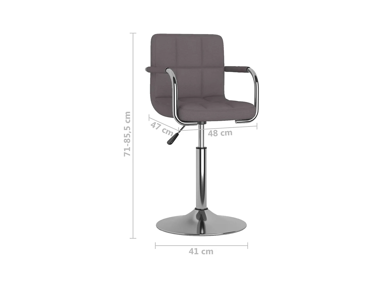 Cadeira de jantar tecido cinzento-acastanhado