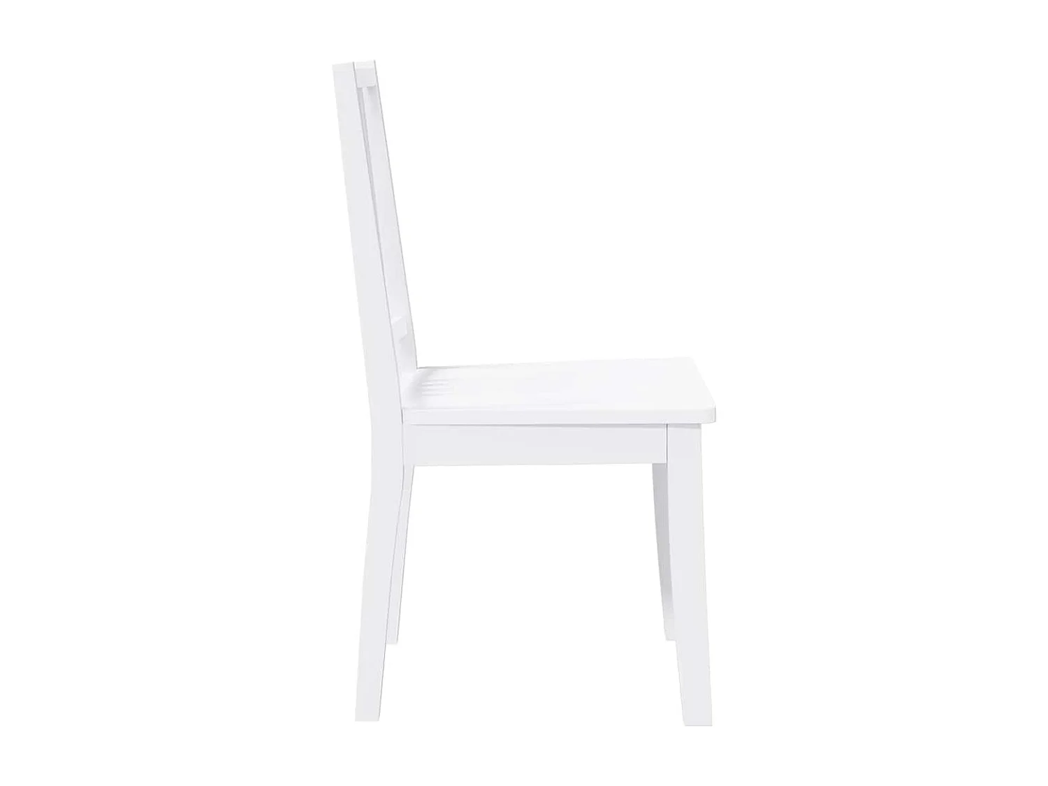 Chaises à manger 2 pièces blanc bois massif caoutchouc