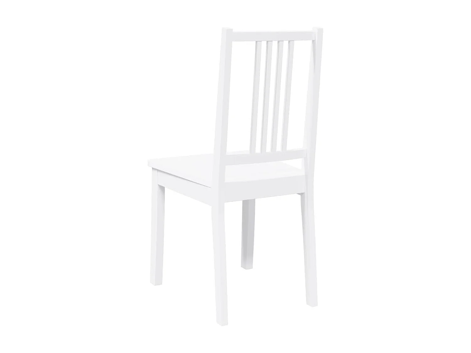 Chaises à manger 2 pièces blanc bois massif caoutchouc