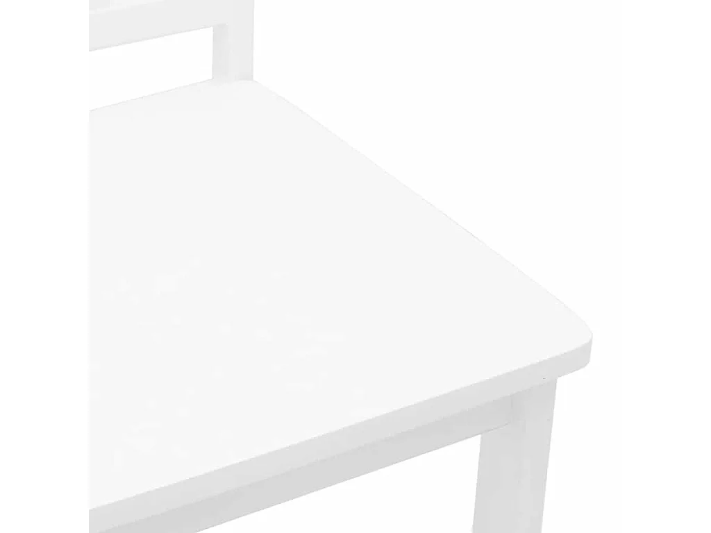 Chaises à manger 2 pièces blanc bois massif caoutchouc