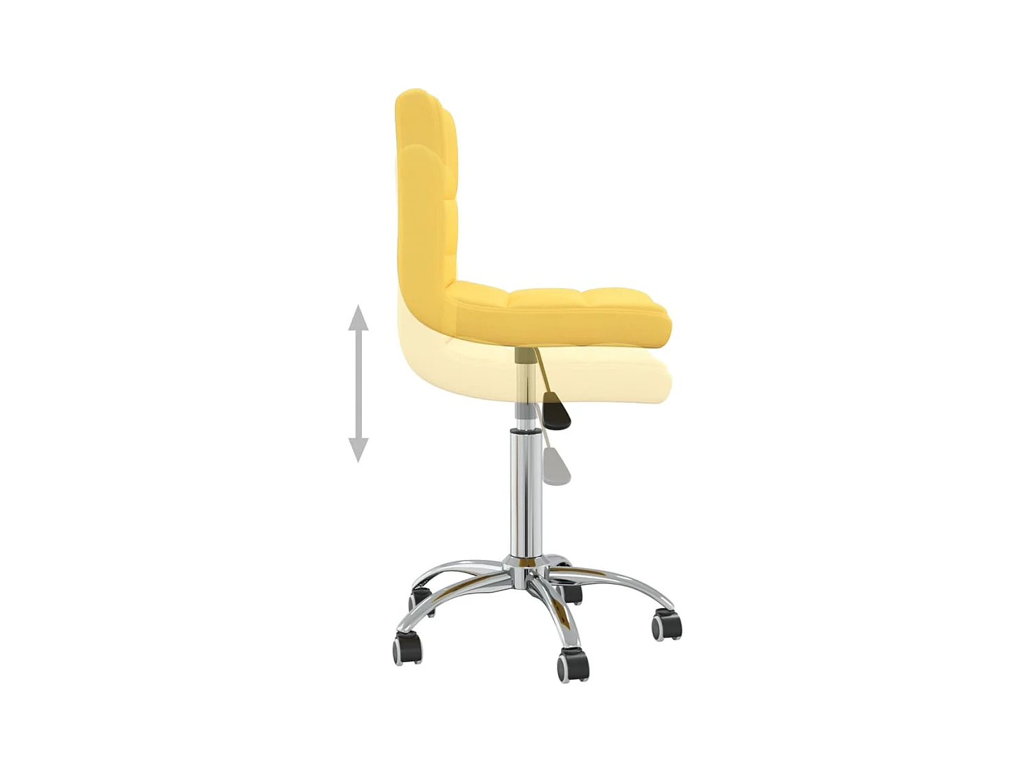 Chaise pivotante de salle à manger Jaune moutarde Tissu