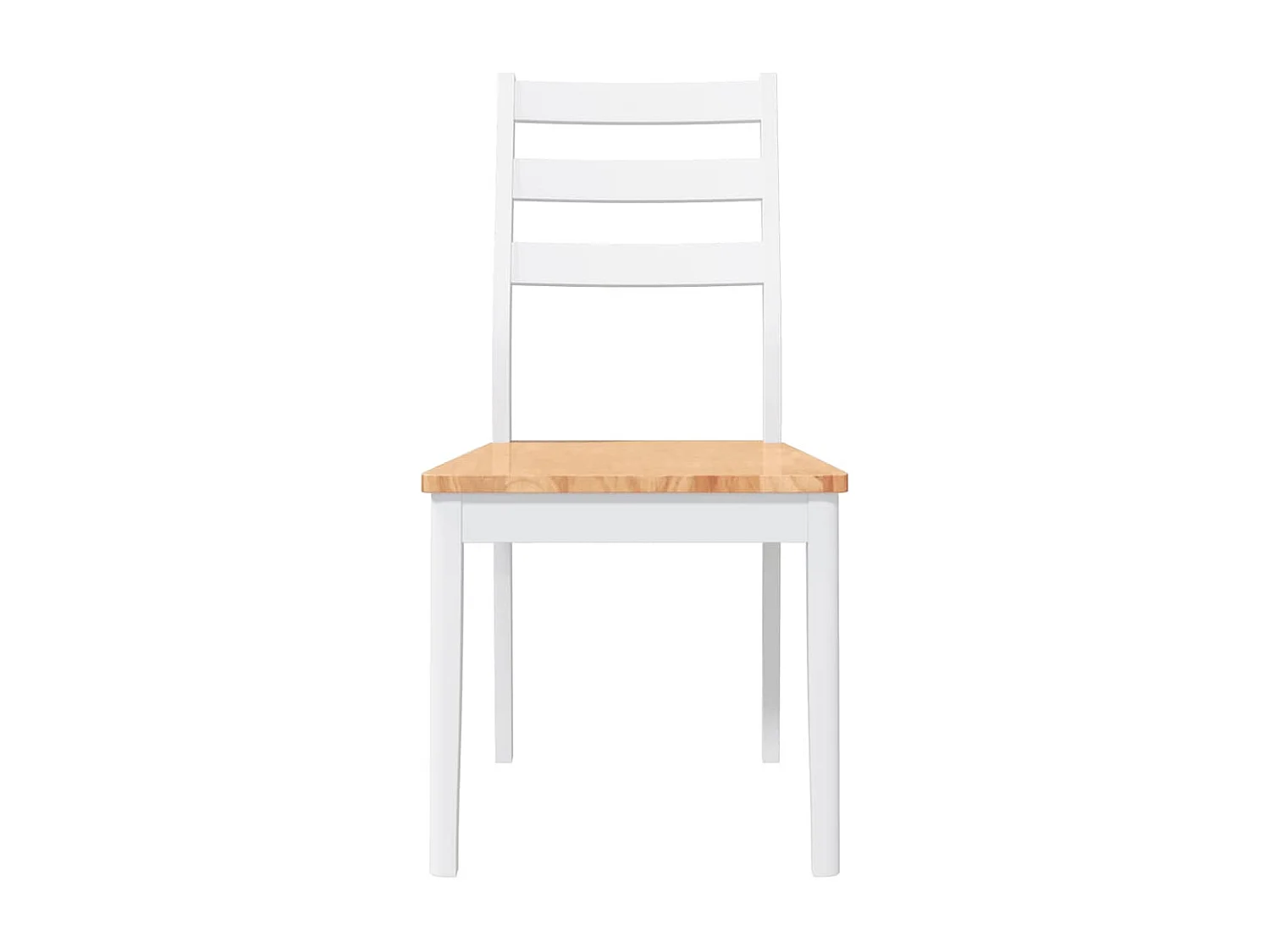 Chaises à manger 2 pièces blanc bois massif caoutchouc